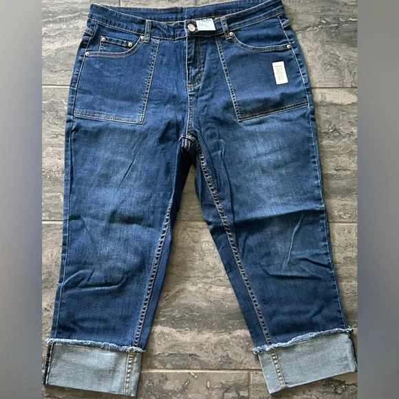 Talbots boyfriend, torrid distressed flare, JMS capris jeans lot bundle size 16 - Picture 8 of 10